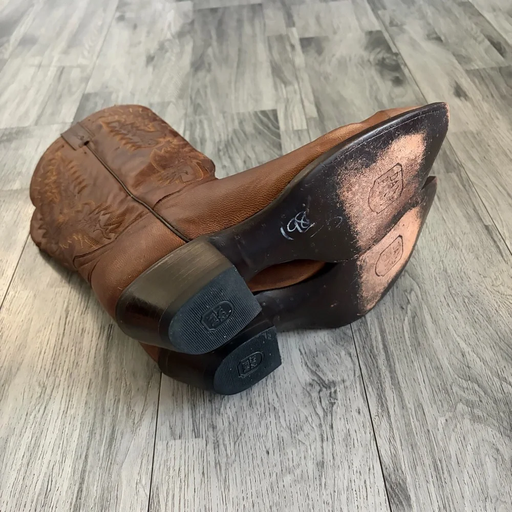 Dan Post Brown Leather Western Cowboy Boots - Picture 9 of 11